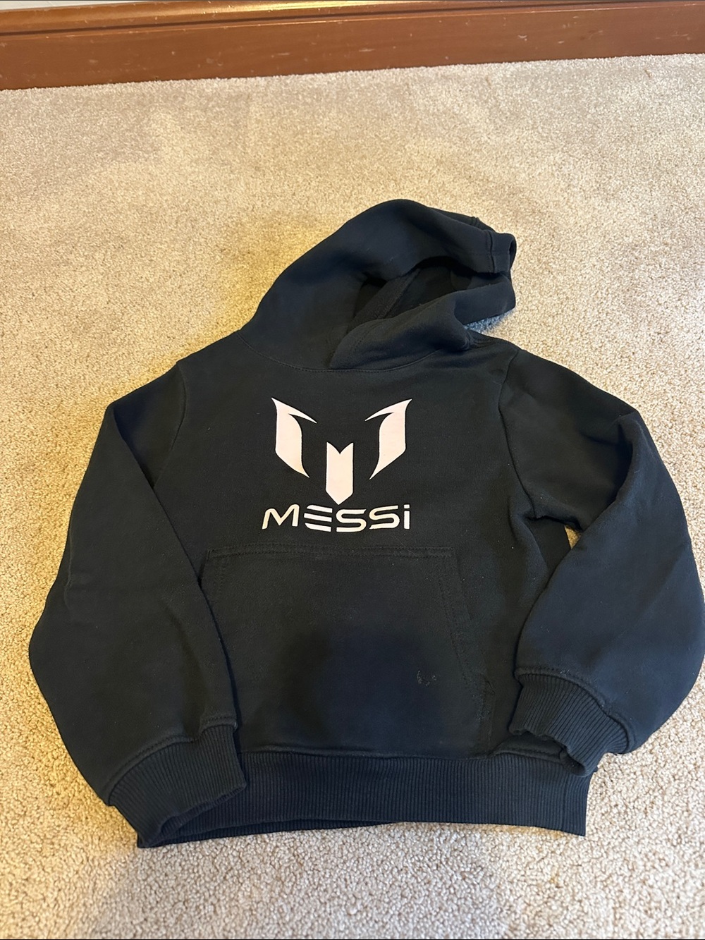 Messi Kids Black Logo Hoodie Sweatshirt